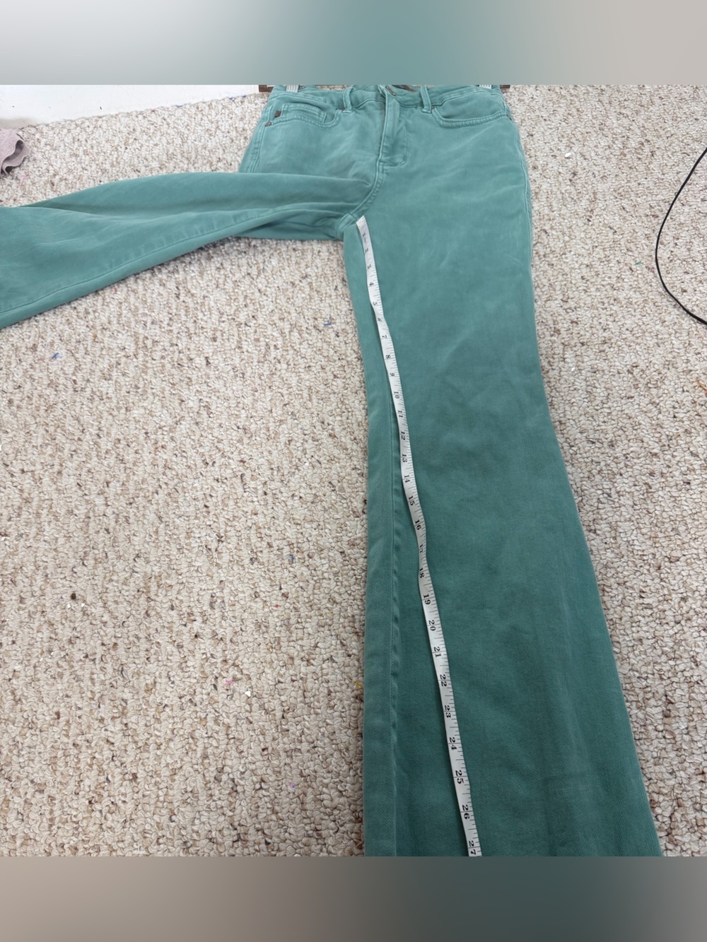 Judy Blue Straight Leg Flare Sea Green Jeans size 26 - Picture 3 of 7